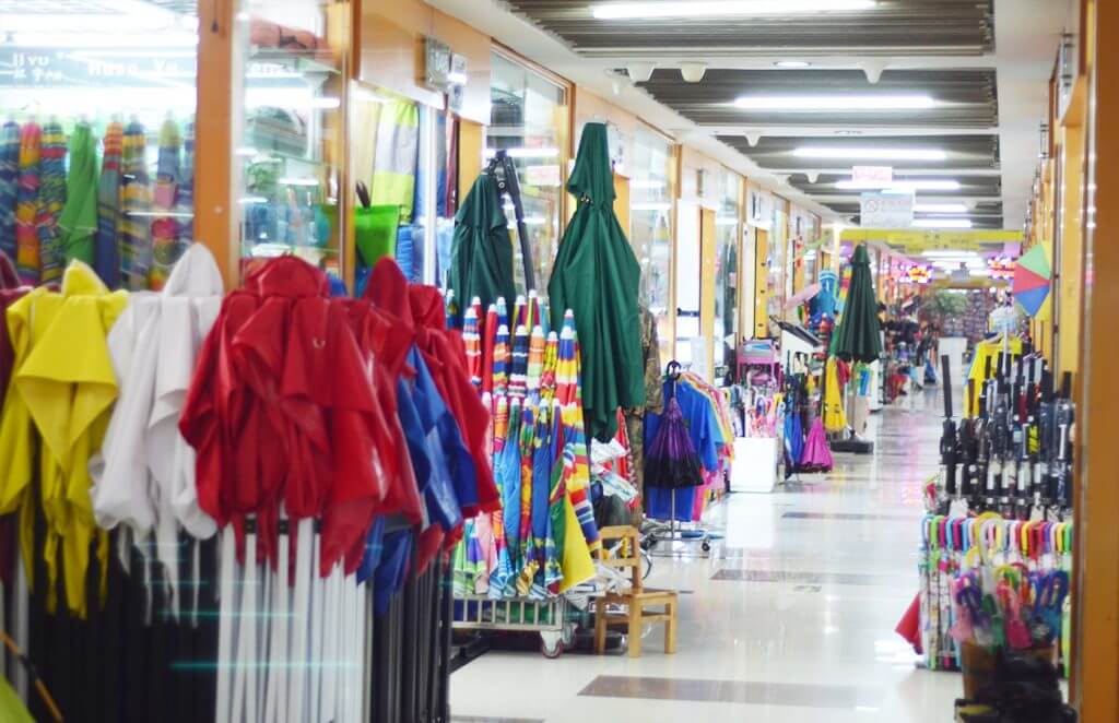 Umbrella and rain gear in District 2 of Yiwu Market 