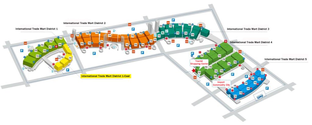 Map of Yiwu Market District 1- East